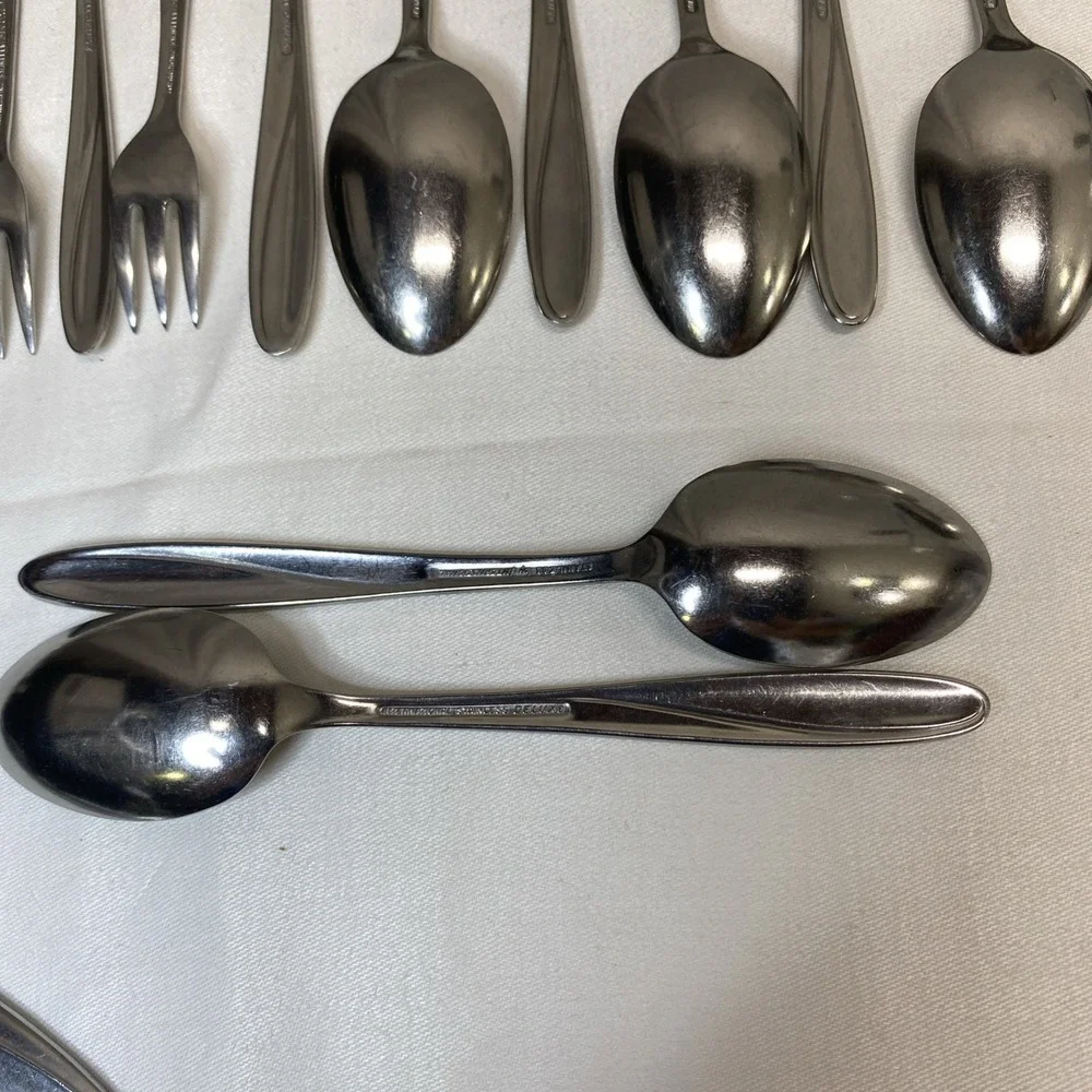 International Deluxe Stainless Flatware CHRISTIANIA‎ 36 Pc Forks Spoons Etc Lot